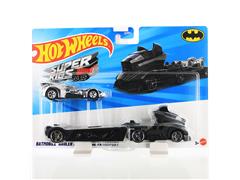 HOT WHEELS #BDW51-JCM44 - Batmobile Hauler in Black and Chrome