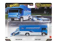 HOT WHEELS #FLF56-JHX89 - Team Ford - Ford Capri GR5 with Fleet Flyer Hauler
