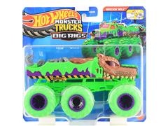 HOT WHEELS #HWN86-JHY76 - Wreckin Wolf - Big Rig Monster Truck in Green Purple and Copper