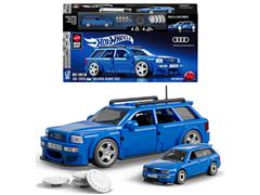 HOT WHEELS #JGR28-DOM01 - 1994 Audi Avant RS2 Hatchback Building Kit in Blue - Mattel Brick Shop - Hot Wheels Speed Series