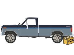 IXO AMERICA #IA64030-MASTER - 1981 Ford F-150 Custom Explorer Short Bed Styleside 4x2 in Tu-Tone Midnight Blue Metallic and Medium Blue Glow