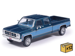 IXO AMERICA #IA64038-CASE - 1980 GMC High Seirra K2500 Crew Cab Wideside Pickup in Special Two-Tone Dark Blue Metallic and Medium Blue