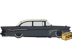 IXO AMERICA #IA64040-MSTR - 1957 Chevrolet Bel Air Lowrider in Dark Grey with Spiderweb Graphics