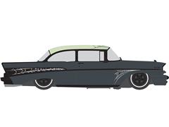IXO AMERICA #IA64040 - 1957 Chevrolet Bel Air Lowrider in Dark Grey with Spiderweb Graphics