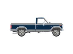 IXO AMERICA #IA64045 - 1980 F-150 Ranger XLT Short Bed Pickup in Metallic Silver and Blue