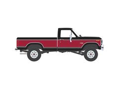 IXO AMERICA #IA64046 - 1982 F-350 XL Short Bed Pickup in Deluxe Two-Tone Black and Candyapple Red