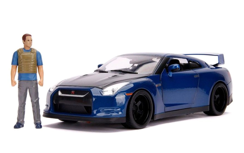 Furious7 35GT-R ミニカーブライアン Nissan GT-R R35 with Brian Figure and Working Lights - Furious 7