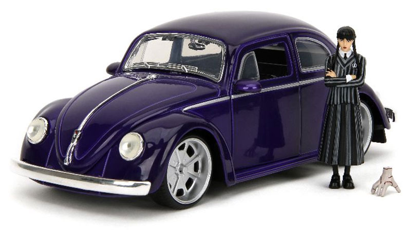 1959 Volkswagen Beetle with Wednesday Addams and Thing Figures - 35131