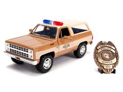 JADA TOYS #31111 - Hawkins Police Dept - Hoppers Chevy Blazer with Police Badge - Stranger Things Netflix Series 2016-Current