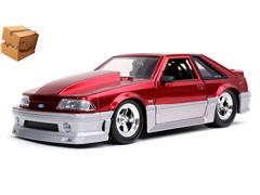 JADA TOYS #32666-BOX - 1989 Ford Mustang GT in Candy Red and Silver