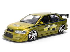 JADA TOYS #37874 - Brians 2002 Mitsubishi Lancer Evo VII in Lime Green Color Brush Finish - Fast and Furious