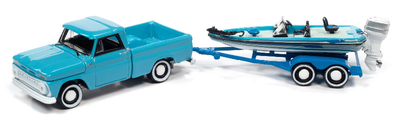 1965 Chevrolet Stepside Pickup in Light Turquoise Blue and White