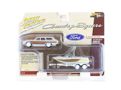JOHNNY LIGHTNING #JLBT024-2-SP - 1960 Ford Country Squire and Mastercraft Boat in White