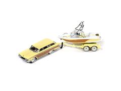 JOHNNY LIGHTNING #JLBT024-2 - 1960 Ford Country Squire and Mastercraft Boat in Yosemite Yellow