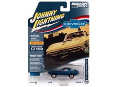 JOHNNY LIGHTNING #JLMC029-A-F - 1967 Chevrolet Corvette in Marina Blue with White Stinger Hood Stripe