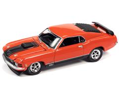 JOHNNY LIGHTNING #JLMC029-B-B - 1970 Ford Mustang Mach 1 in Calypso Coral with Black 428 Hood Stripe
