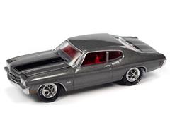 JOHNNY LIGHTNING #JLMC029-B-E - 1970 Chevrolet SS 454 in Shadow Gray with Black Hood Trunk Stripes