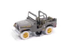 JOHNNY LIGHTNING #JLML013-A-5-SP - M38A1 Jeep in Military Grey with White Tires and Chassis and Gold Chrome Rims