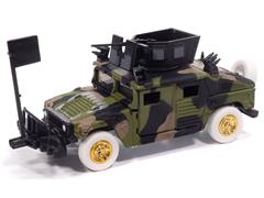 JOHNNY LIGHTNING #JLML013-A-6-SP - M1114 HA Up-Armor Humvee HMMWV in Dark Camo with Gold Chrome Rims and White Tires and Chassis