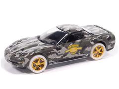 JOHNNY LIGHTNING #JLML013-B-2-SP - 2003 C5 Corvette in Air Force Camo with Gold Chrome Rims and White Tires and Chassis - Air Force Tribute