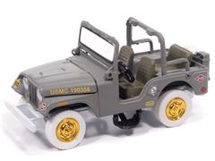 JOHNNY LIGHTNING #JLML013-B-5-SP - M38A1 Jeep in Military Grey with Gold Chrome Rims and White Tires and Chassis
