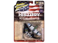 Moonbeam McSwine - WWII North American Aviation P-51D Mustang in Silver with Blue and Yellow Striping