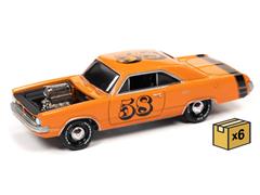 JOHNNY LIGHTNING #JLSP211-B-CASE - 1970 Dodge Dart in Metallic Red-Orange with Black - Spoilers - 6 pieces in a Non-Returnable Factory-Sealed CASE
