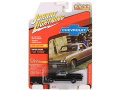 JOHNNY LIGHTNING #JLSP225-B-SP1 - 1967 Chevrolet El Camino in Gloss Black with White Interior and The Original White Lightning on tires