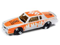 1982 Pontiac Grand Prix Stock Car with Orange Graphics and White Body with Gold Accents - Demolition Derby #JLSP253-B-SP