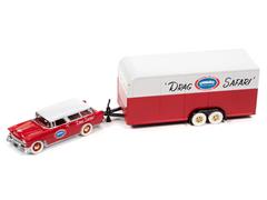 JOHNNY LIGHTNING #JLSP307-A-SP - 1955 Chevrolet Nomad with Enclosed Trailer in Red and White - Race Safety -Drag Safari