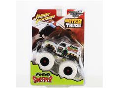 JOHNNY LIGHTNING #JLSP310-SP - Creep Sweeper Zombie Response Unit Monster Truck in White Lightning White with White Tires and Creep Sweeper Graphics