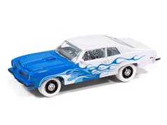 JOHNNY LIGHTNING #JLSP405-B-SP - 1974 Pontiac GTO in White with Blue Flames
