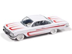 1961 Chevrolet Impala SS 409 in White Lightning Color with Red Stripes - Scrapin #JLSP406-A-SP