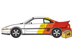 1991 Toyota MR2 in White Yellow Orange and Red - 6 Pieces in a Non-Returnable Factory-Sealed CASE #JLSP440-CASE