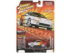 JOHNNY LIGHTNING #JLSP440-SP - 1991 Toyota MR2 in White Yellow Orange and Red with White Wheels and Chrome Interior