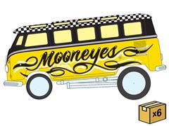 JOHNNY LIGHTNING #JLSP444-CASE - Mooneyes - 1965 Volkswagen Bus Zinger in Yellow Black and White with Yellow Tinted Windows - 6 Pieces in a