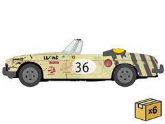 JOHNNY LIGHTNING #JLSP454-CASE - #36 Lucus - 1962 MGB Killer Zombee in Rusty Yellow - 24 Hours of Lemons - 6-Piece Set in a