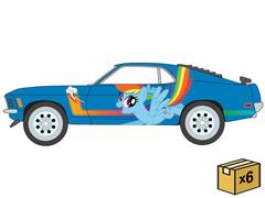 JOHNNY LIGHTNING #JLSP469-CASE - 1970 Ford Mustang Boss 302 in Grabber Blue with Rainbow Dash Graphics - My Little Pony - 6 Pieces in