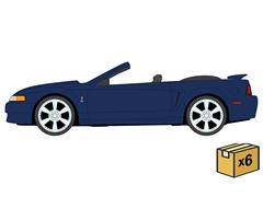 JOHNNY LIGHTNING #JLSP475-CASE - 2001 Ford Mustang SVT Cobra Convertible in True Blue 6 pieces in a Non-Returnable Factory-Sealed CASE