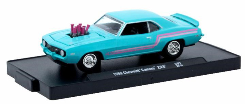 1969 Chevrolet Camaro Z/28 in Blue with Purple and Pink Stripes