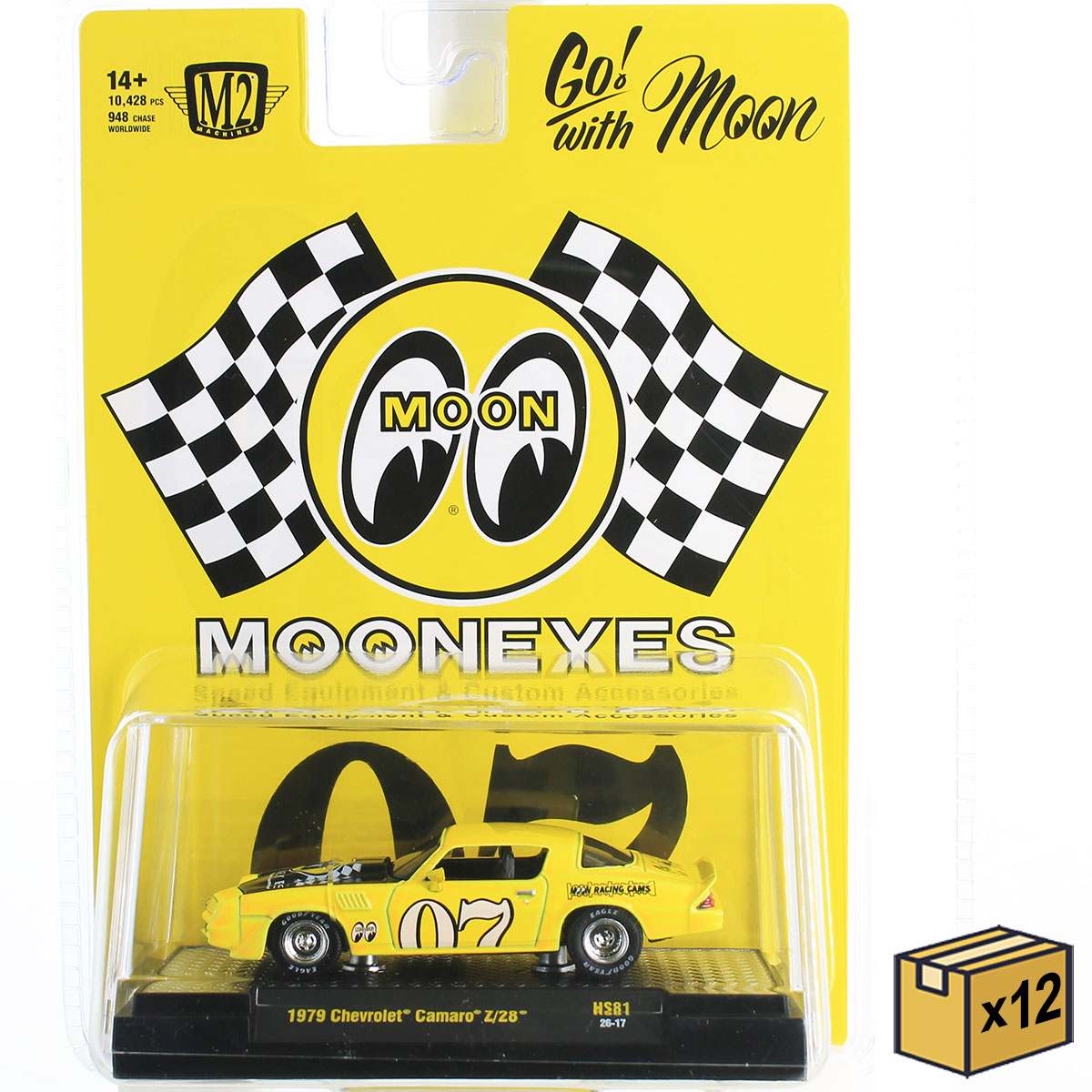 Mooneyes - 1979 Chevrolet Camaro Z/28 in Yellow with Black Hood