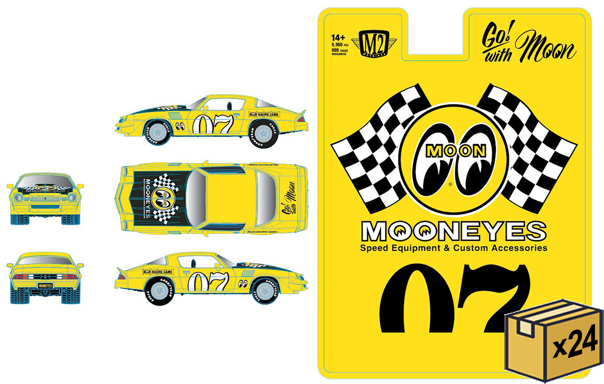 Mooneyes - 1979 Chevrolet Camaro Z/28 in Yellow with Black Hood