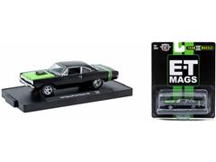 M2MACHINES #11228-128-C - 1969 Plymouth Road Runner in Black with Lime Green Hood and Rear Stripes