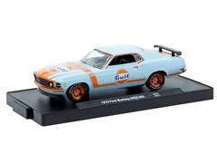 M2MACHINES #11228-131-C-SP - Gulf - 1970 Ford Mustang BOSS 302 in Blue and Orange with Orange Chrome Rims and Accents