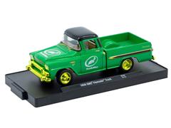 M2MACHINES #11228-132-B-SP - Turtlewax - 1950 GMC Fleetside Truck in Green with Gold Chrome Rims and Accents