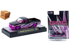 M2MACHINES #31500-HS68-SP-BOX - 1989 GMC Sierra 1500 Custom in Pink White and Black with Fuchsia Chrome Rims