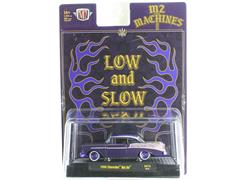 M2MACHINES #31500-HS73-SP - 1956 Chevrolet Bel Air Lowrider in Purple and White with Purple Chrome Rims and Accents