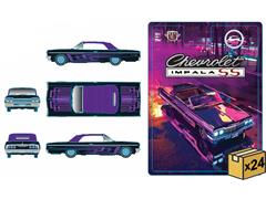 M2MACHINES #31500-HS75-MSTR - 1964 Chevrolet Impala SS 409 Convertible in Black with Electric Purple Patterns and Pinstripes - 24-Piece Non-Returnable
