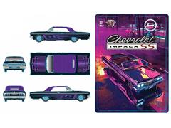 M2MACHINES #31500-HS75 - 1964 Chevrolet Impala SS 409 Convertible in Black with Electric Purple Patterns and Pinstripes
