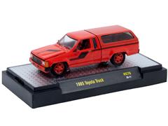 M2MACHINES #31500-HS76-SP - 1985 Toyota Truck in Red with Black Stripes with Red Chrome Rims